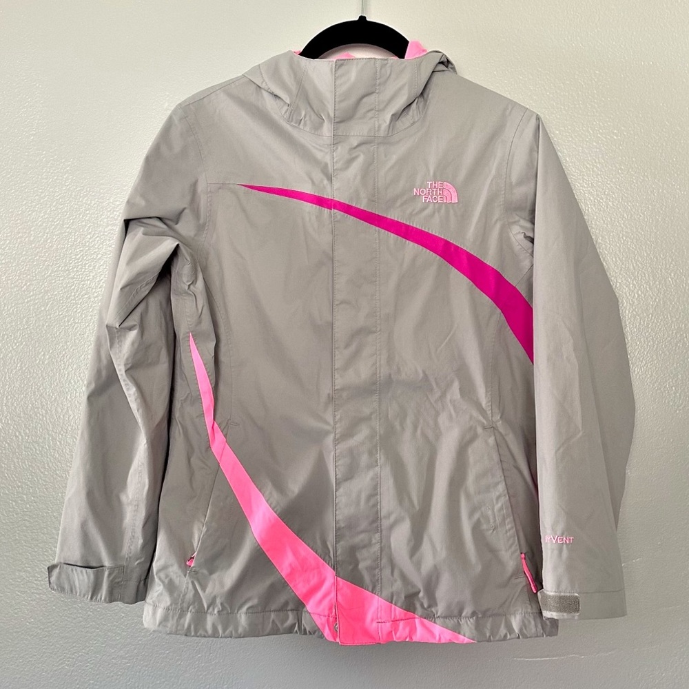 The North Face Light Gray Jacket Hooded Sz M 10/12
